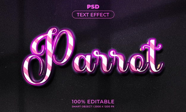 3D redigerbar tekst og logoeffekt-stil mockup med mørk abstrakt bakgrunn