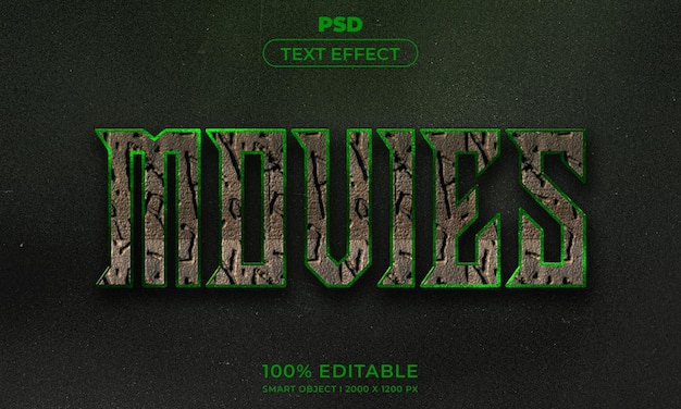 3D redigerbar tekst og logoeffekt-stil mockup med mørk abstrakt bakgrunn