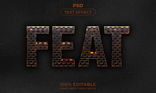 3D redigerbar tekst og logoeffekt-stil mockup med mørk abstrakt bakgrunn