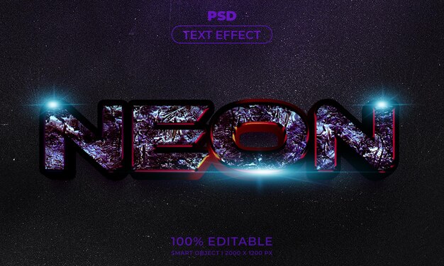 3D redigerbar tekst og logoeffekt-stil mockup med mørk abstrakt bakgrunn