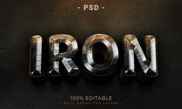 3D redigerbar tekst og logoeffekt-stil mockup med mørk abstrakt bakgrunn