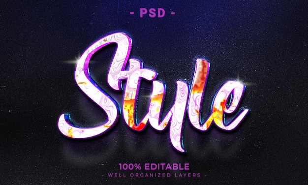 3D redigerbar tekst og logoeffekt-stil mockup med mørk abstrakt bakgrunn