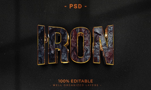 3D redigerbar tekst og logoeffekt-stil mockup med mørk abstrakt bakgrunn