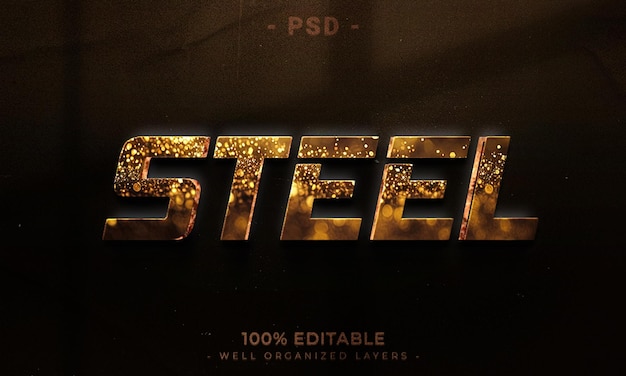 3D redigerbar tekst og logoeffekt-stil mockup med mørk abstrakt bakgrunn