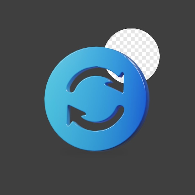 PSD 3d refresh icon render