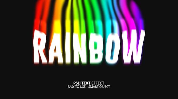 PSD 3d regenboog gesmolten bewerkbare teksteffectsjabloon