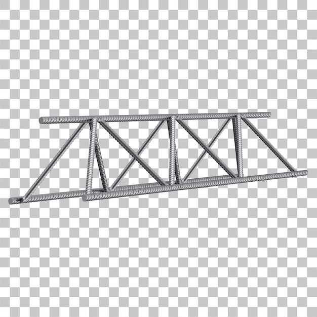 3d reinforced steel lattice pillar column with transparent background