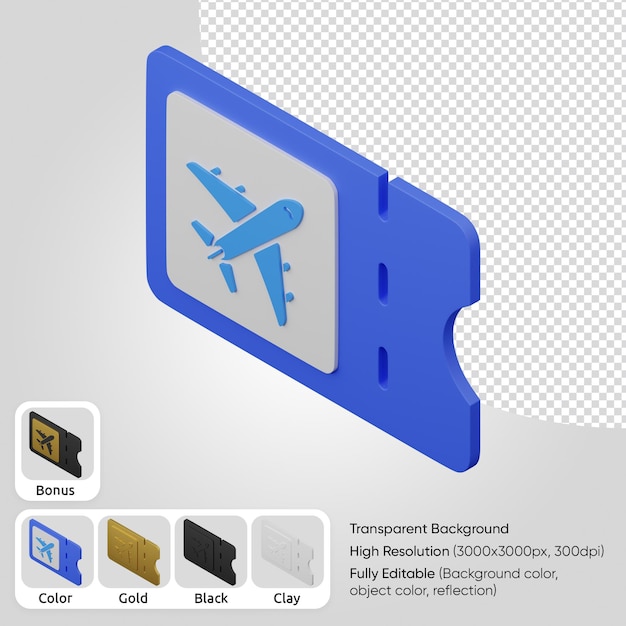 PSD 3d-reisticket