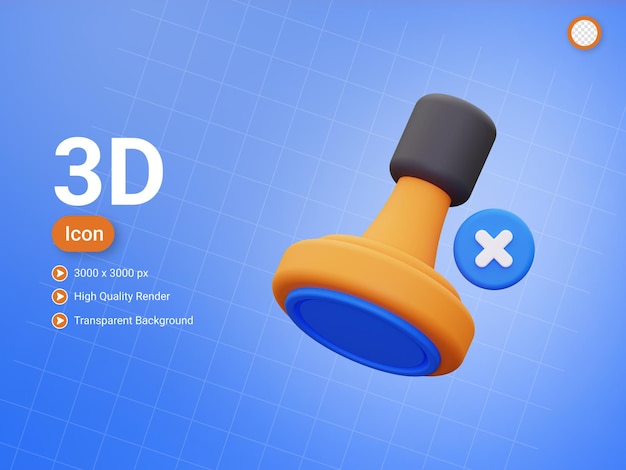 PSD 3d rejection stamp icon