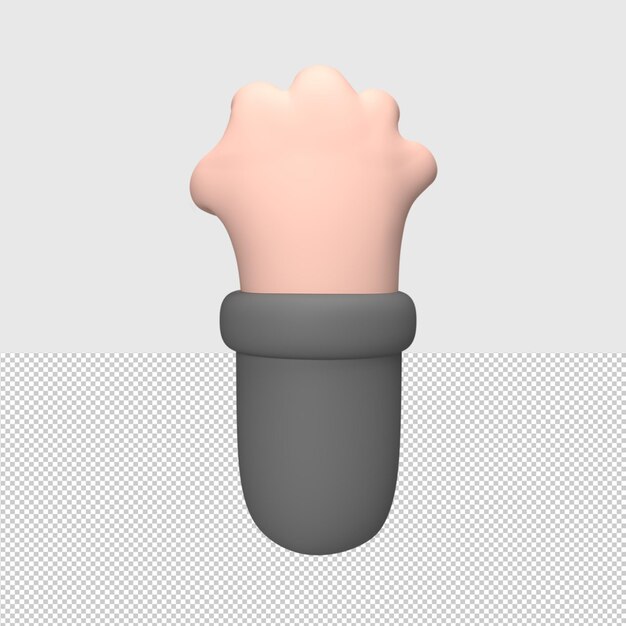 3D ręka i palec pokazujący gest Ilustracja obiektu renderowanego