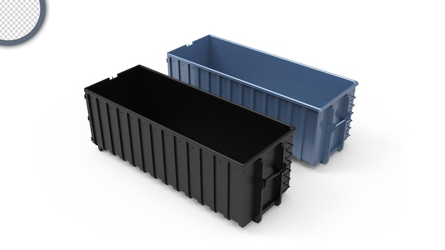 PSD 3d render of 2 container with transparent background