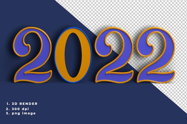 3D render 2022 text image