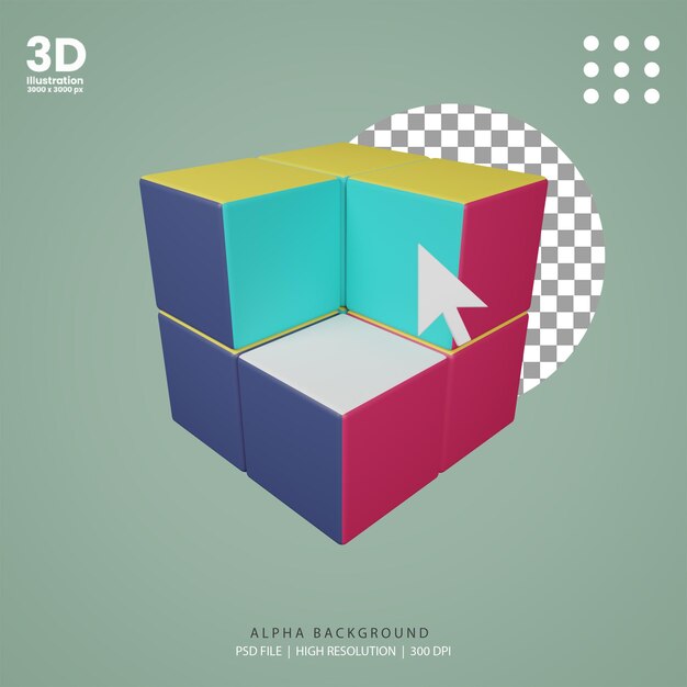 3d render 3d cube illustration