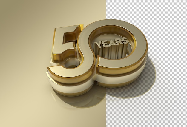 3D render 50 jaar viering transparant Psd-bestand.