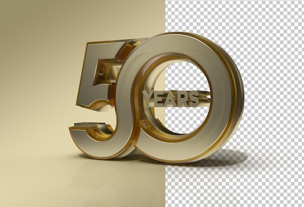 3d Render 50 Lat Celebration Przezroczysty Plik Psd.