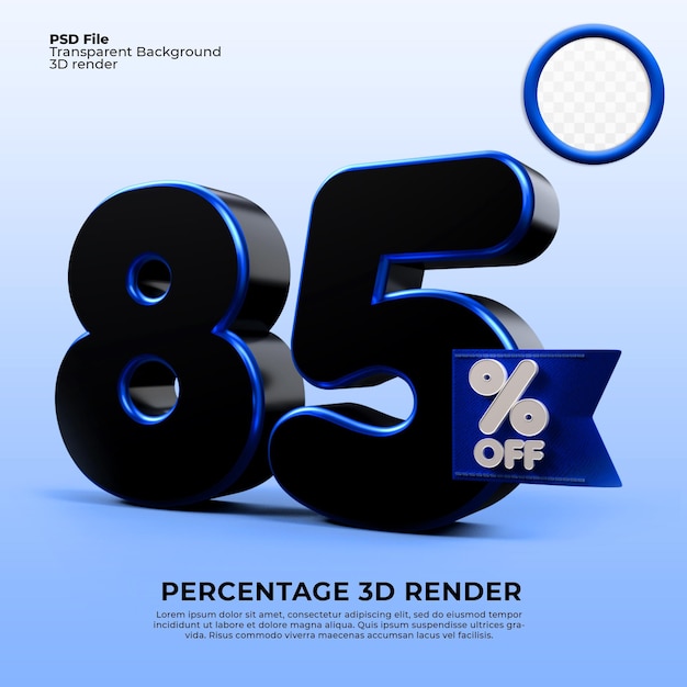 3d Render 85 Procent Czarnych I Niebieskich Kolorów Na Sprzedaż Zniżki