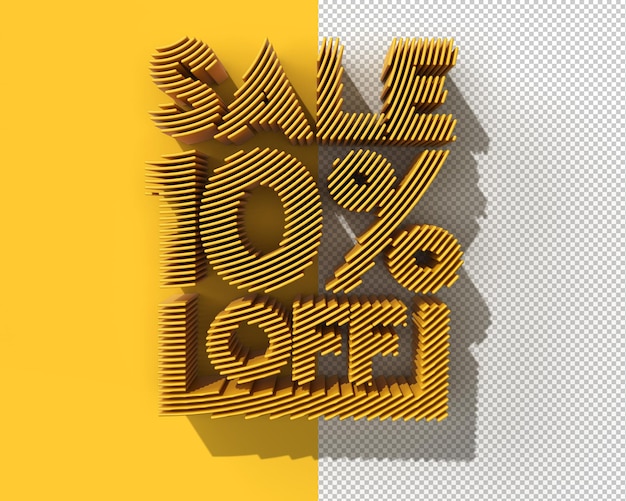 PSD 3d render abstract 1 sale off discount banner transparent psd file