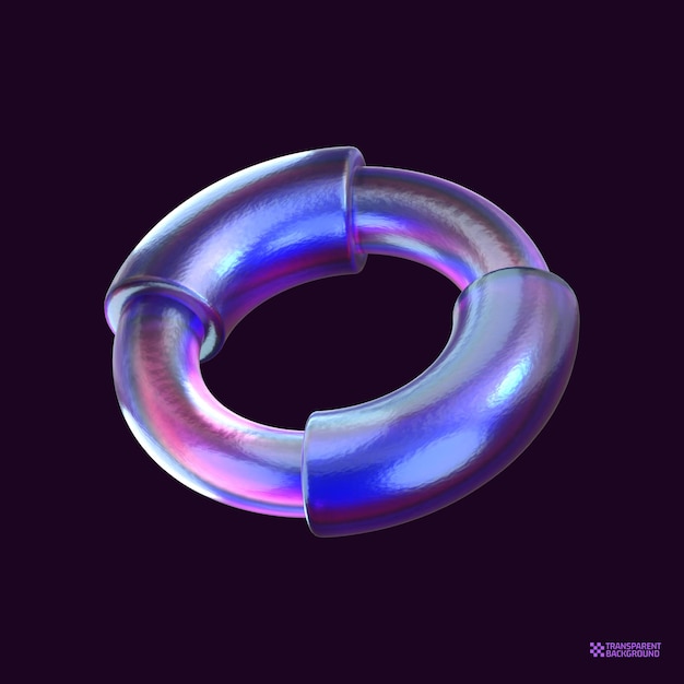 3D Render Abstract Hologram Geometric shape