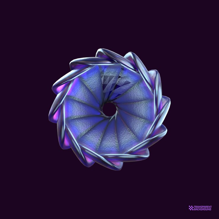 PSD 3d render abstract hologram geometric shape