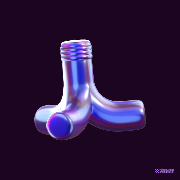 PSD 3d render abstract hologram geometric shape