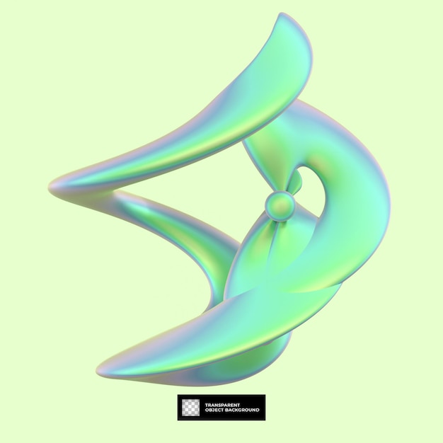 3d render abstract holographic shape