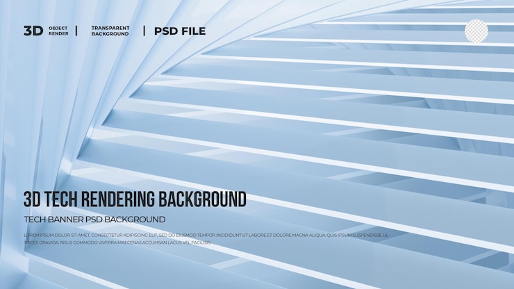 PSD 3d レンダリング アブストラクト ライン ステップ レイダー テクノロジー バナー バックグラウンド psd