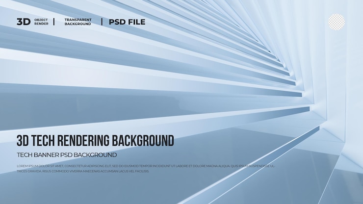 PSD 3d рендеринг абстрактных линейных шагов лестница технология баннерный фон psd