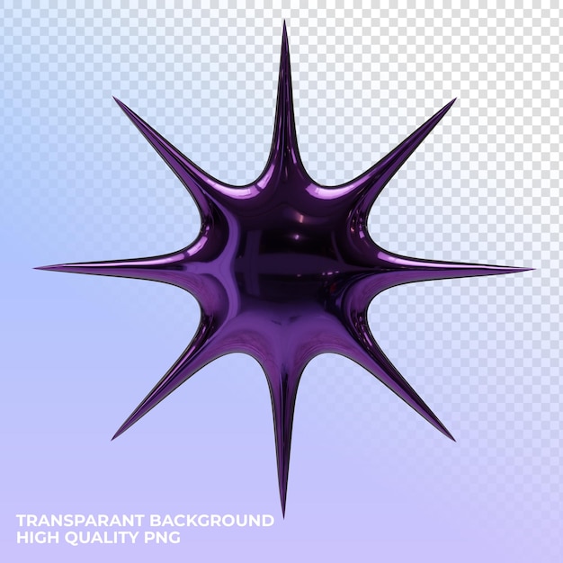 3d render abstract metallic shapes transparent background