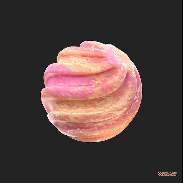 3d render abstract peach geometric shape