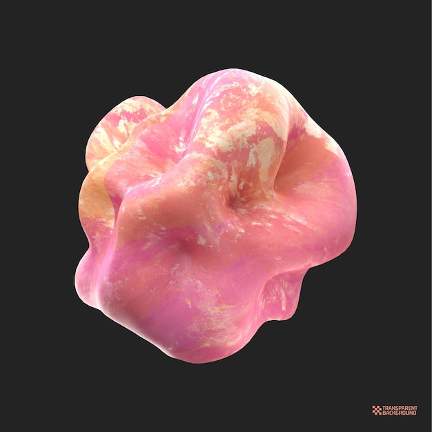 3d render abstract peach geometric shape