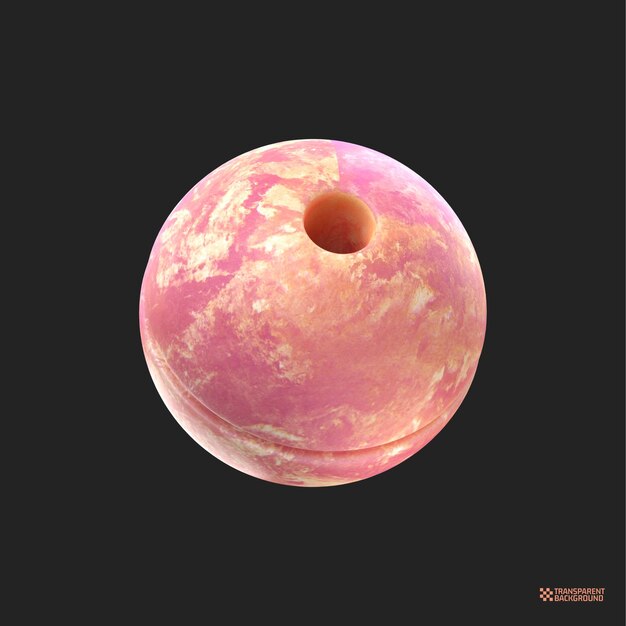 3d render abstract peach geometric shape