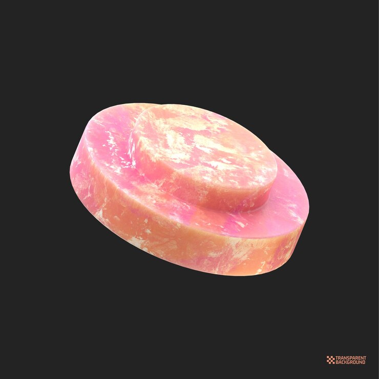 PSD 3d render abstract peach geometric shape
