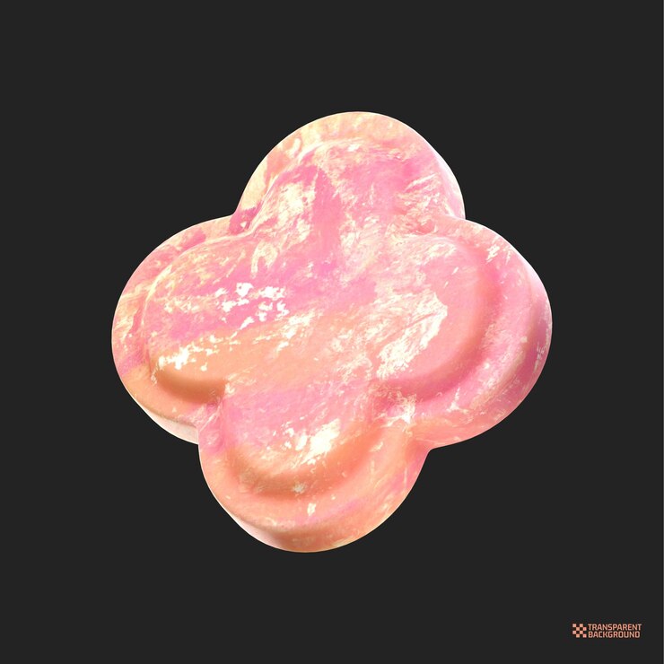 PSD 3d render abstract peach geometric shape