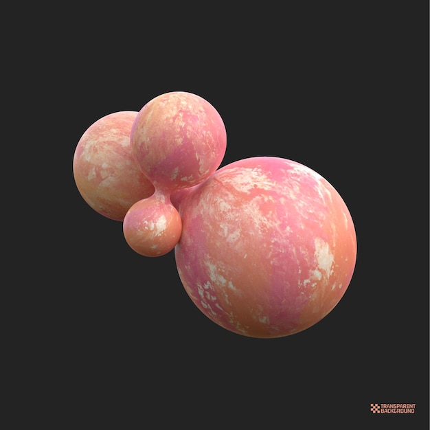 3d render abstract peach geometric shape