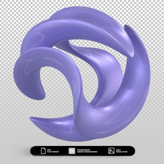 3d render abstract shape metallic blue isolated