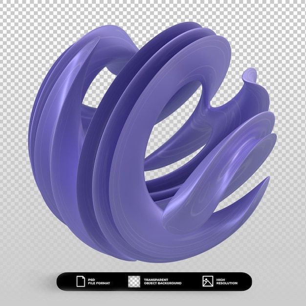 3d render abstract shape metallic blue isolated