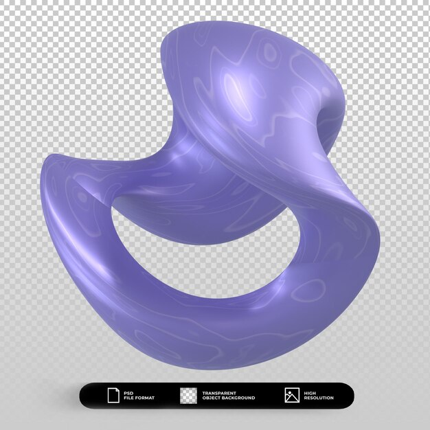 3d render abstract shape metallic blue isolated