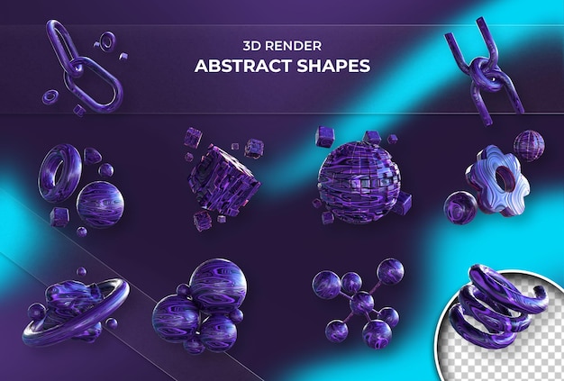 3d render abstract shapes pack