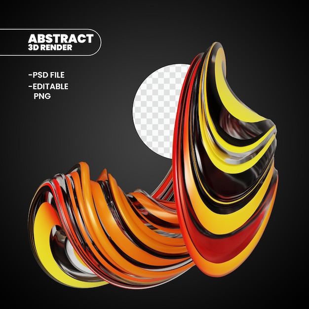 3D render abstract shapes with editable design