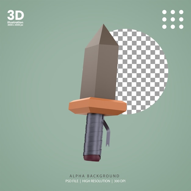 3d render adventure sword illustration