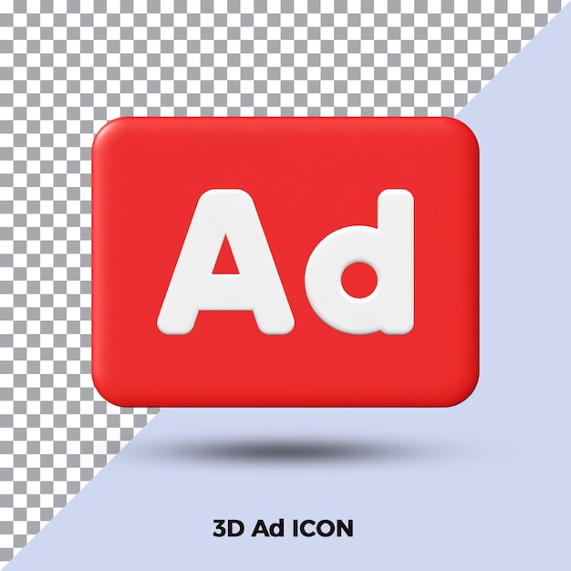 3d render advertentie pictogram geïsoleerd