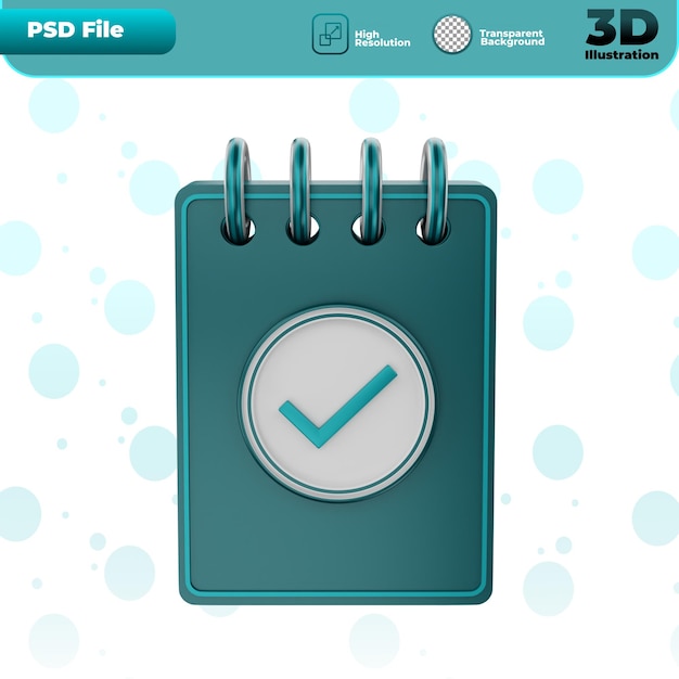 PSD 3d render afspraakpictogram illustratie