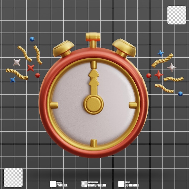 3Dレンダリング アラームクロックカウントダウン
