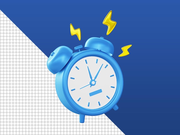 PSD 3d render of alarm clock ringing illustration icon for ui ux web mobile apps social media ads design