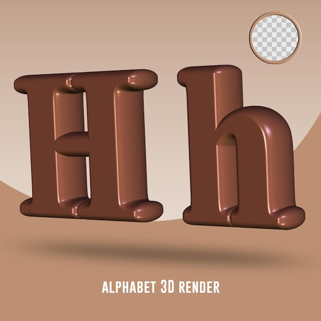 PSD 3d render alfabet chocolade kleur