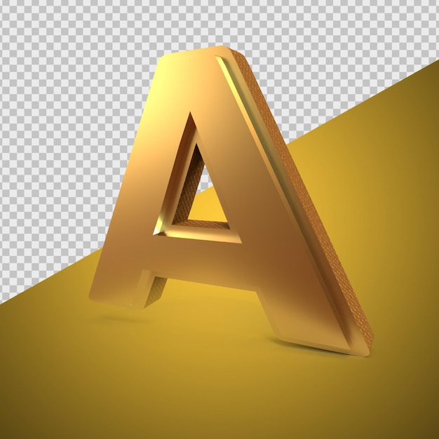 PSD 3d render alfabet goud