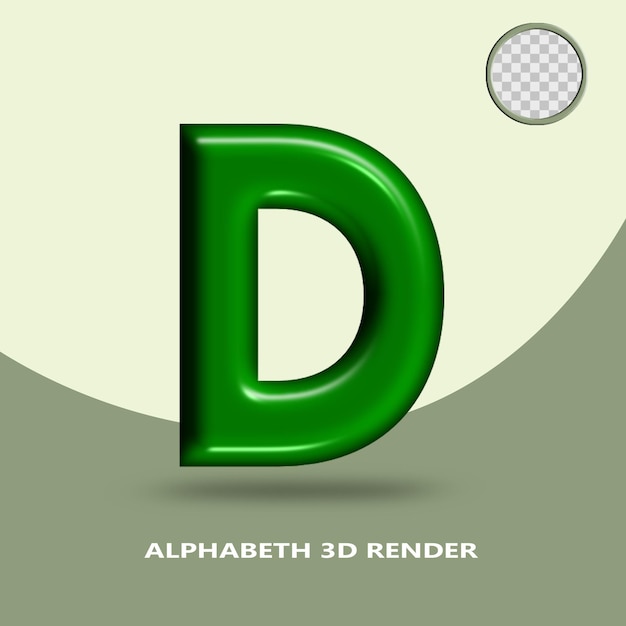 3d render alfabet groene botlle kleur