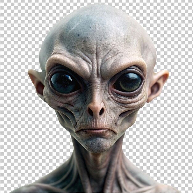 PSD 3d render alien on transparent background