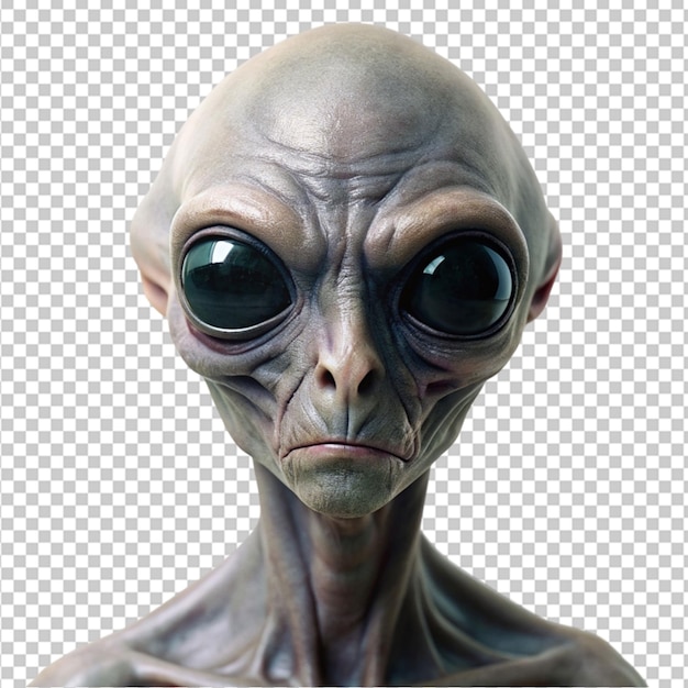 3d render alien on transparent background