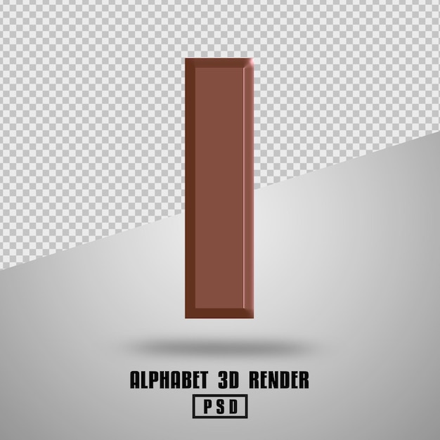 3d render alphabet copper color